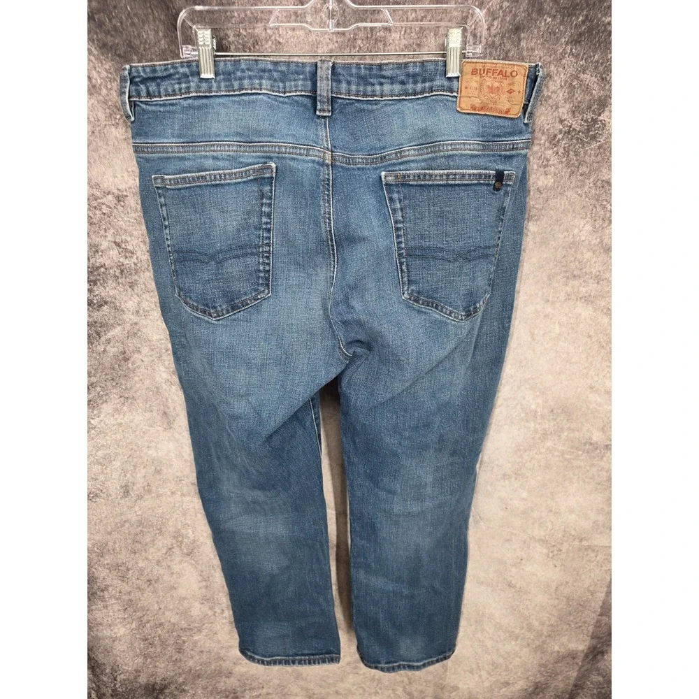 Buffalo David Bitton Jeans Mens 40 X 30 Blue Driven Relaxed Straight Whiskers